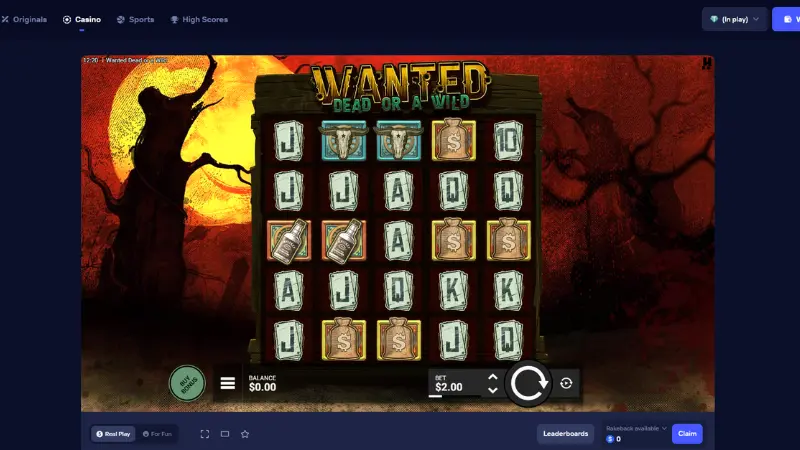 Wanted Dead or a Wild-slot på Duel Casino - populært spill fra Hacksaw Gaming